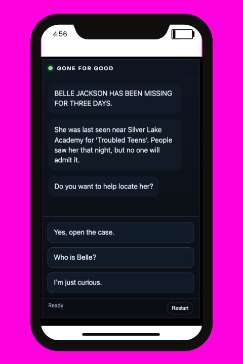 Phone with chat box text